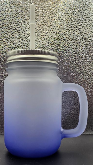 Glas Becher mit Strohhalm 350ml